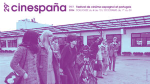 Affiche 29e cinespana au format pour les écrans en violet